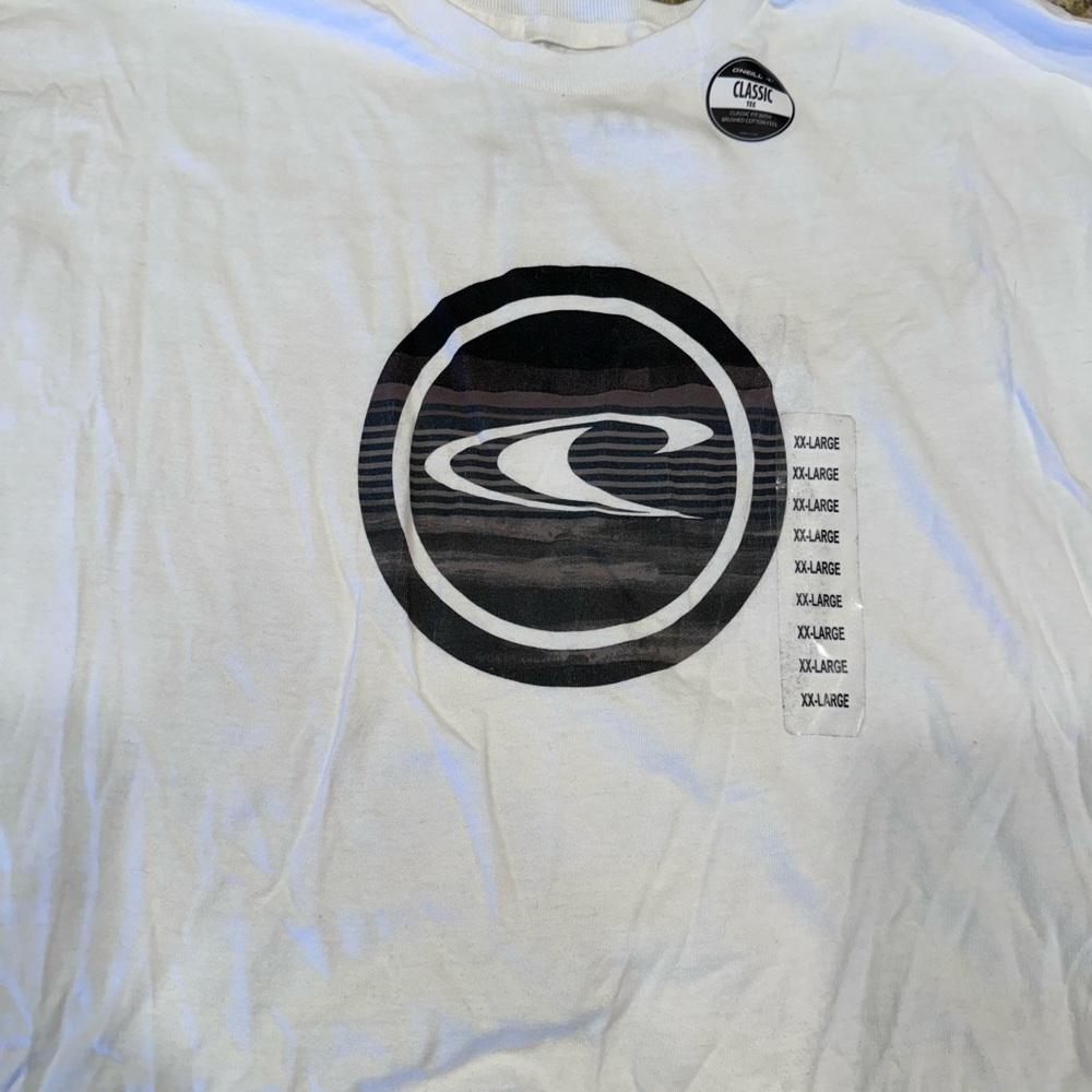O'Neill White Short Sleeve Tee with Logo New With Tag